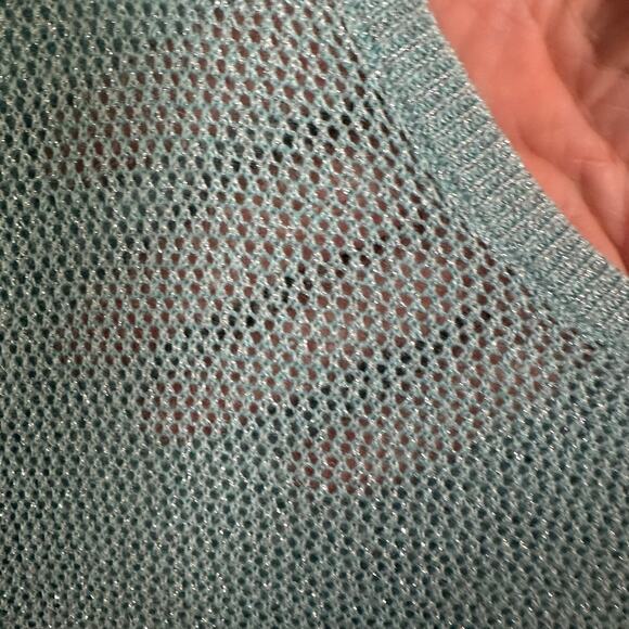 Chico’s women’s summer loose weave sweater, teal feminine coastal grandma beach - Picture 9 of 10